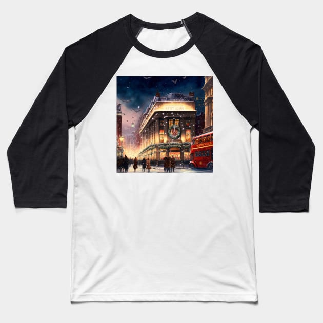 Christmas in town square II Baseball T-Shirt by RoseAesthetic